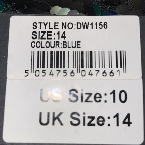 NWT AX Paris Iridescent Sequin Bodycon Dress. Size 14. Green/Black Sequins. - Picture 4 of 9